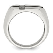 Sterling Silver Antiqued Cross Mens Ring