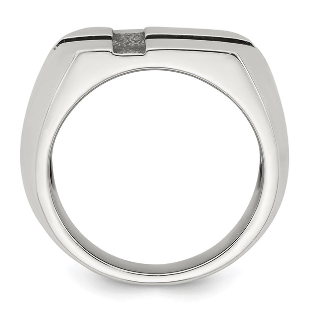 Sterling Silver Antiqued Cross Mens Ring