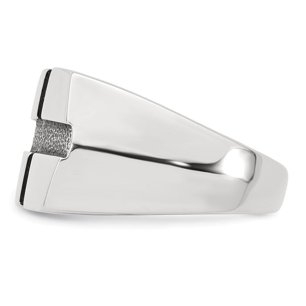 Sterling Silver Antiqued Cross Mens Ring