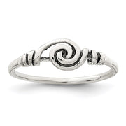Sterling Silver Antiqued Swirl Ring