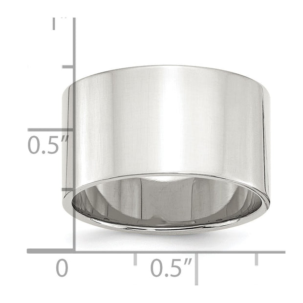 Sterling Silver 12mm Lightweight Flat Band