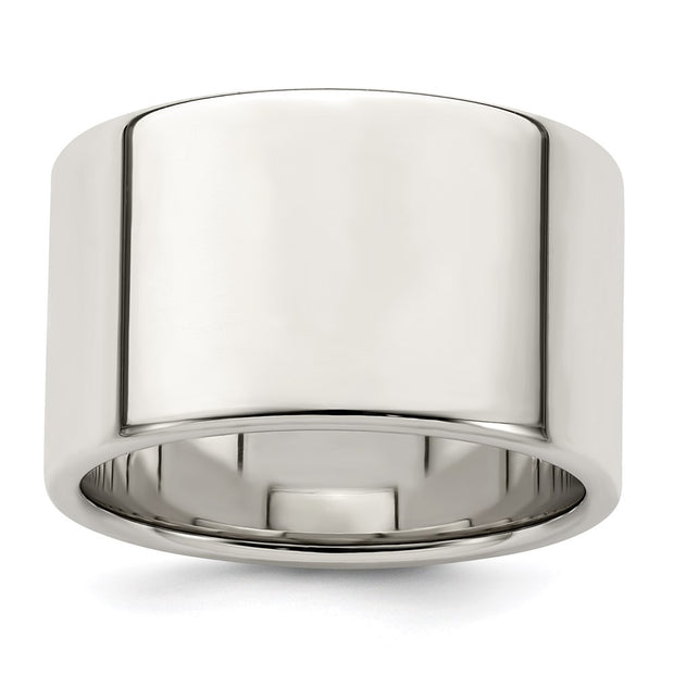 Sterling Silver 12mm Lightweight Flat Band