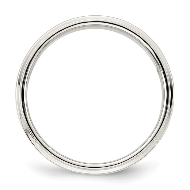 Sterling Silver 5mm Flat with Step Edge Band