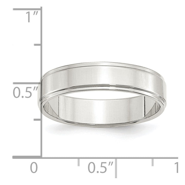 Sterling Silver 5mm Flat with Step Edge Band