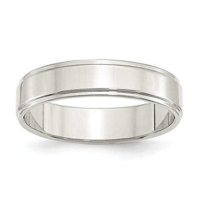 Sterling Silver 5mm Flat with Step Edge Band