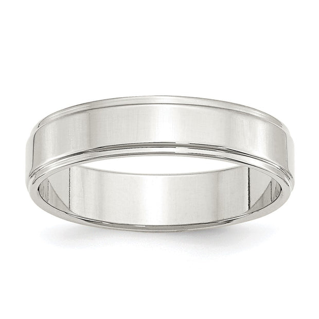 Sterling Silver 5mm Flat with Step Edge Band