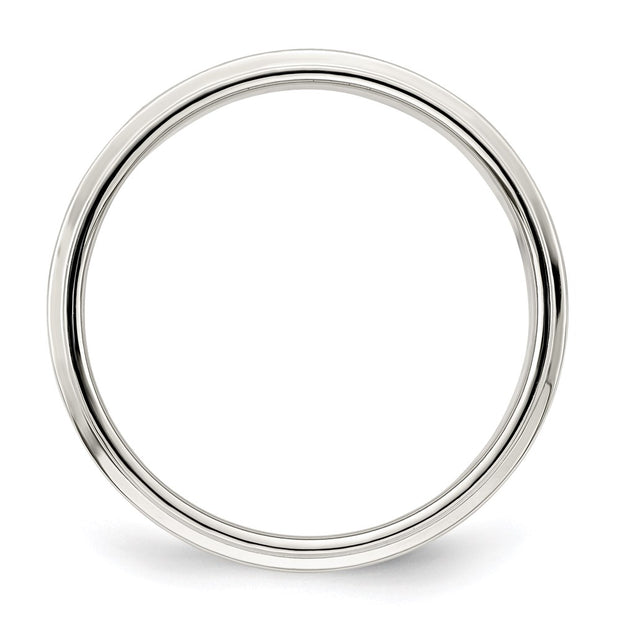 Sterling Silver 6mm Flat with Step Edge Band