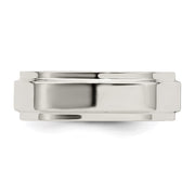 Sterling Silver 6mm Flat with Step Edge Band