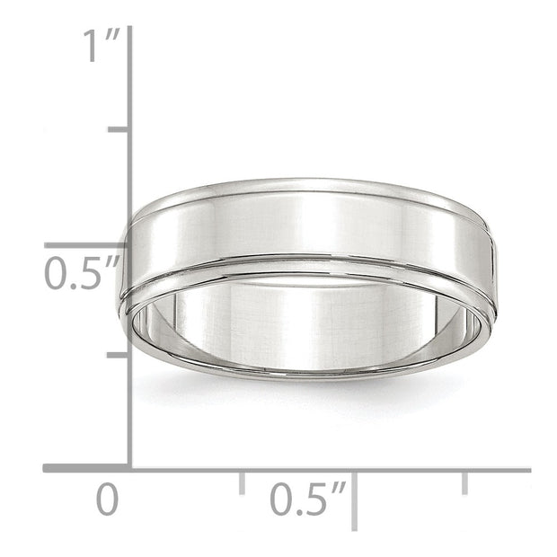 Sterling Silver 6mm Flat with Step Edge Band