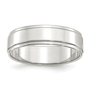 Sterling Silver 6mm Flat with Step Edge Band