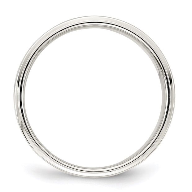 Sterling Silver 7mm Flat with Step Edge Band