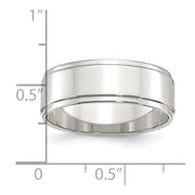 Sterling Silver 7mm Flat with Step Edge Band