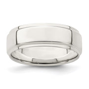 Sterling Silver 7mm Flat with Step Edge Band