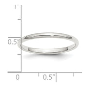 Sterling Silver 2mm Half Round Band