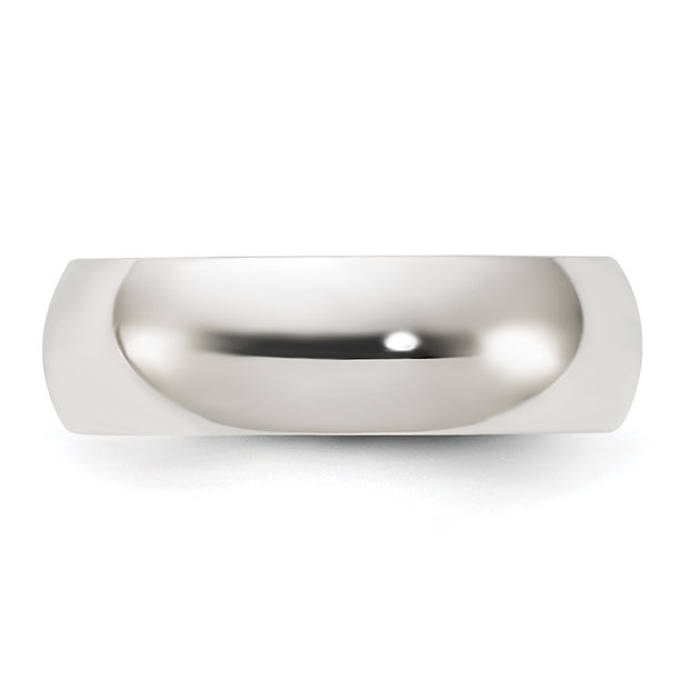 Sterling Silver 6mm Half Round Band