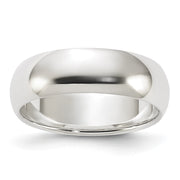 Sterling Silver 6mm Half Round Band