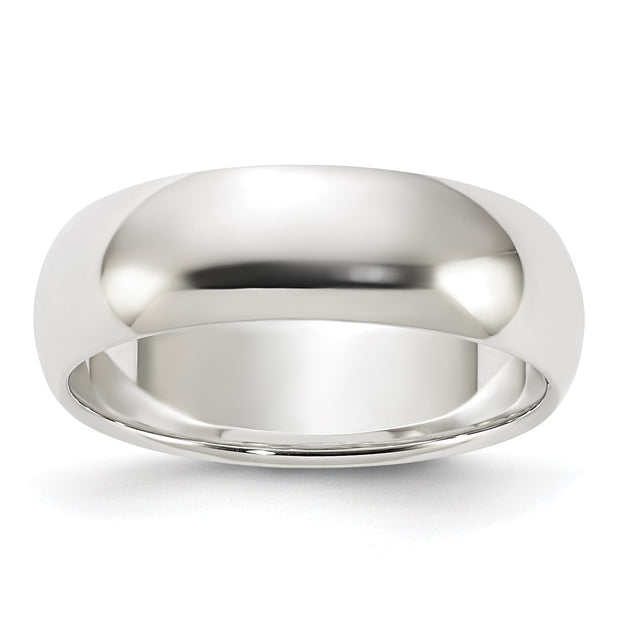 Sterling Silver 6mm Half Round Band