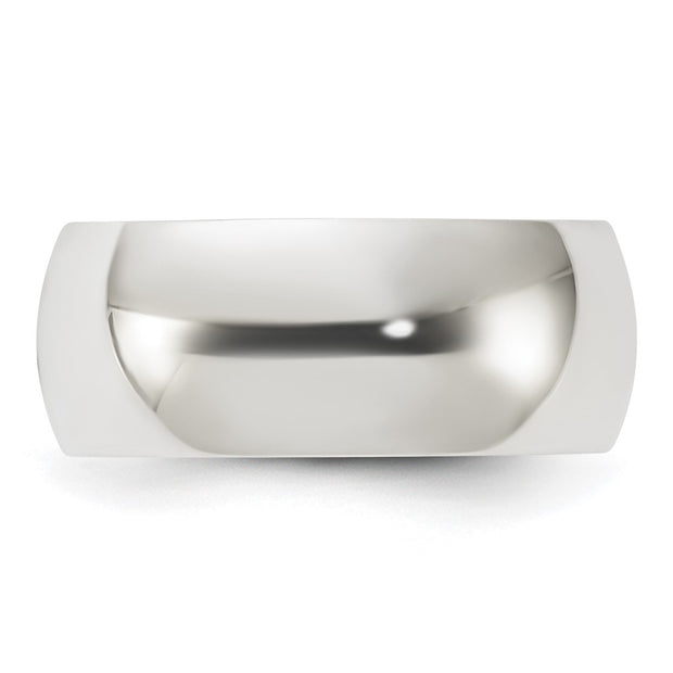 Sterling Silver 8mm Half Round Band