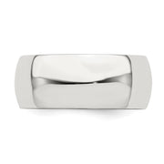 Sterling Silver 8mm Half Round Band