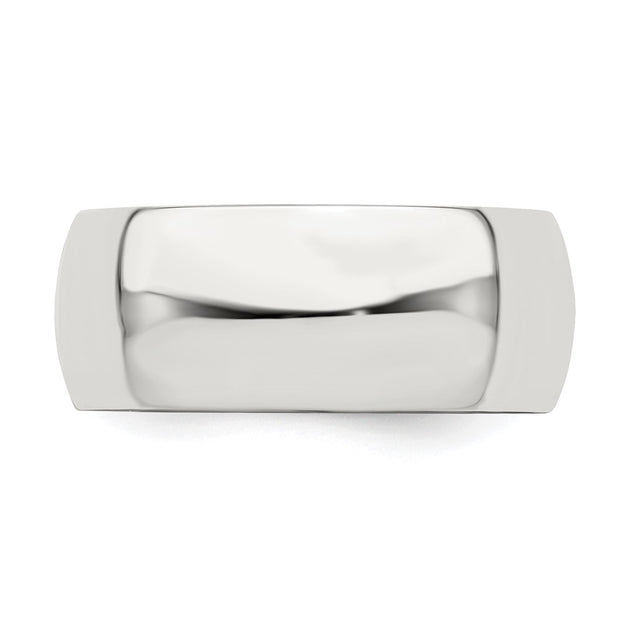 Sterling Silver 8mm Half Round Band