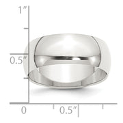 Sterling Silver 8mm Half Round Band