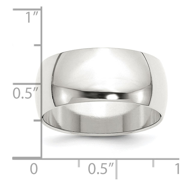 Sterling Silver 9mm Half Round Band