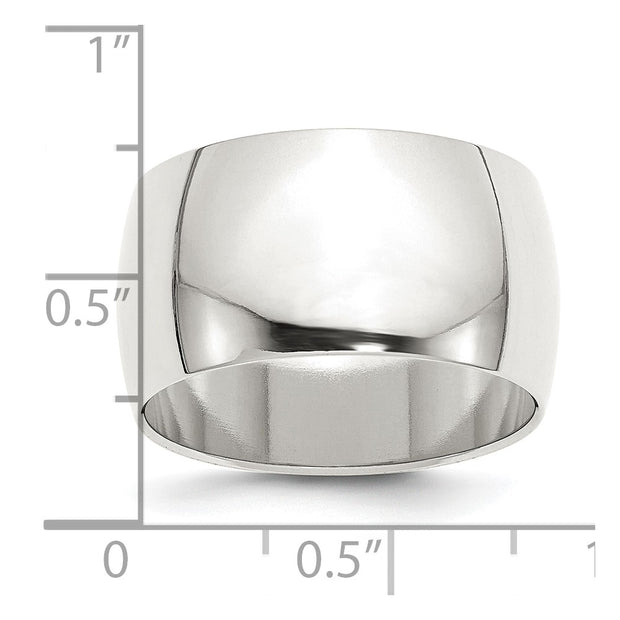 Sterling Silver 12mm Half Round Band