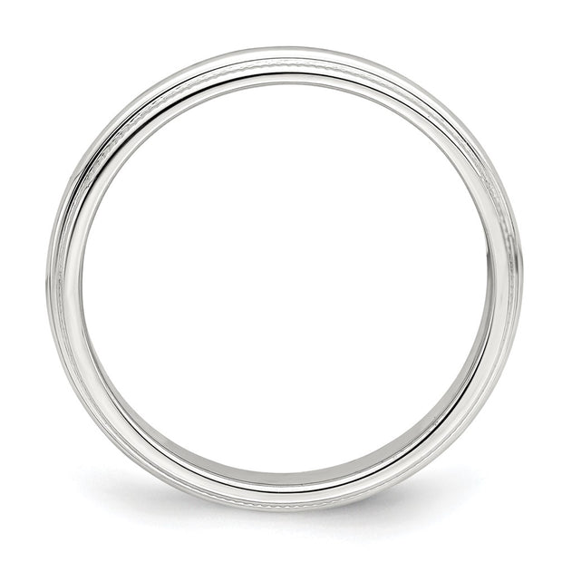 Sterling Silver 3mm Half Round Milgrain Band