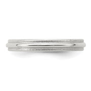 Sterling Silver 3mm Half Round Milgrain Band