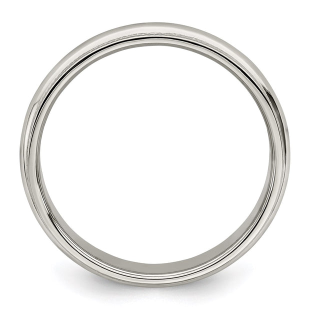 Sterling Silver 4mm Half Round Milgrain Band