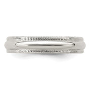 Sterling Silver 4mm Half Round Milgrain Band