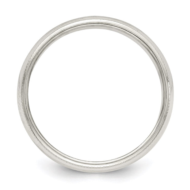 Sterling Silver 5mm Half Round Milgrain Band
