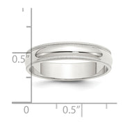 Sterling Silver 5mm Half Round Milgrain Band