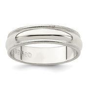Sterling Silver 5mm Half Round Milgrain Band