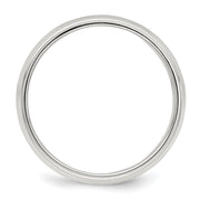 Sterling Silver 6mm Half Round Milgrain Band