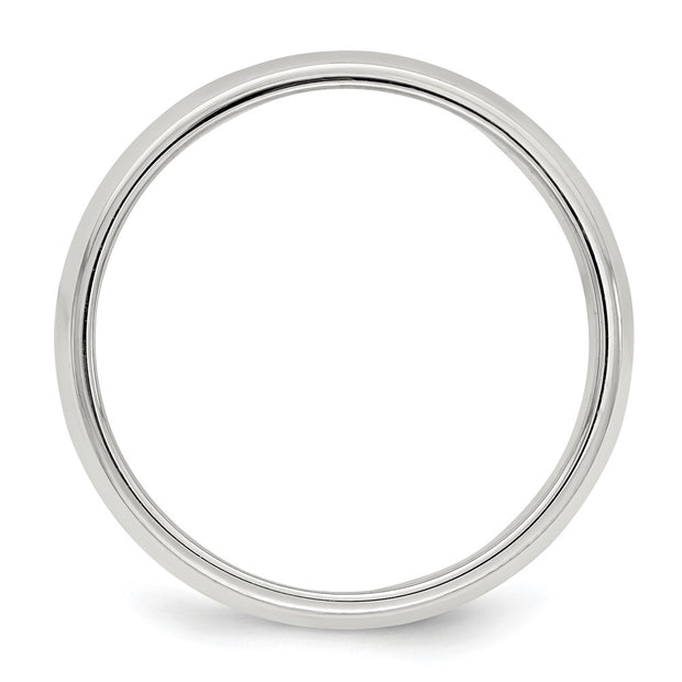 Sterling Silver 6mm Half Round Milgrain Band