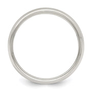 Sterling Silver 7mm Half Round Milgrain Band