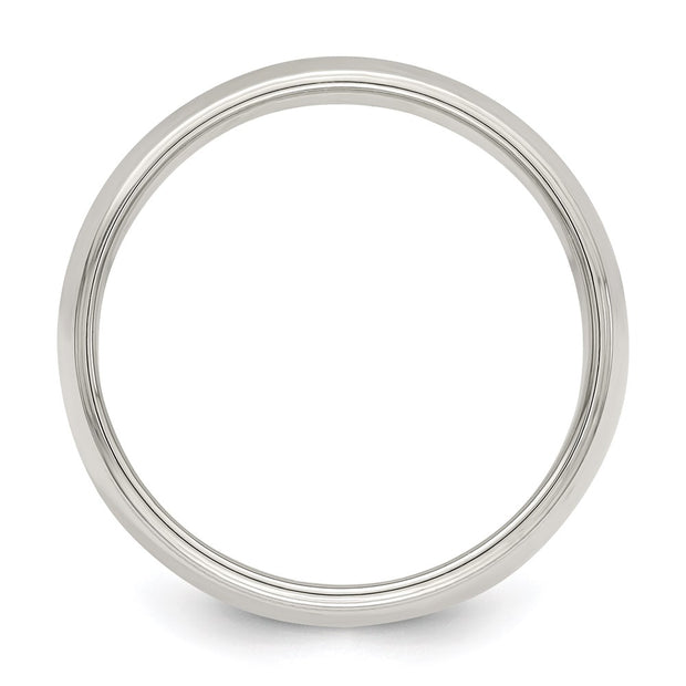 Sterling Silver 7mm Half Round Milgrain Band