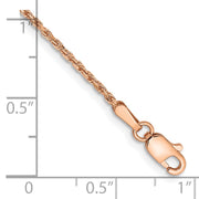 14K Rose Gold 1.5mm Diamond-cut Man Made Rope with Lobster Clasp Chain