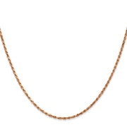 14K Rose Gold .8mm Baby Rope with Spring Ring Clasp Chain