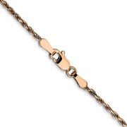 14K Rose Gold .8mm Baby Rope with Spring Ring Clasp Chain