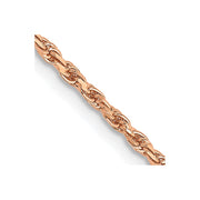 14K Rose Gold .8mm Baby Rope with Spring Ring Clasp Chain