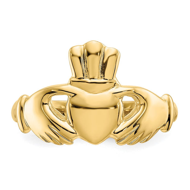 14k Polished Claddagh Ring