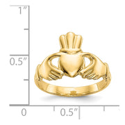 14k Polished Claddagh Ring