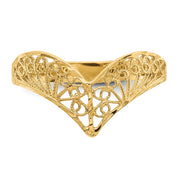 14K Diamond Cut Filigree Ring