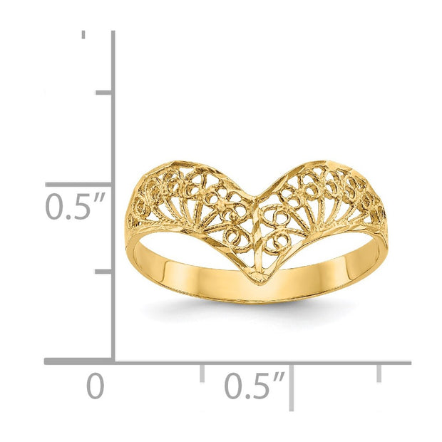 14K Diamond Cut Filigree Ring