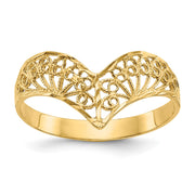 14K Diamond Cut Filigree Ring