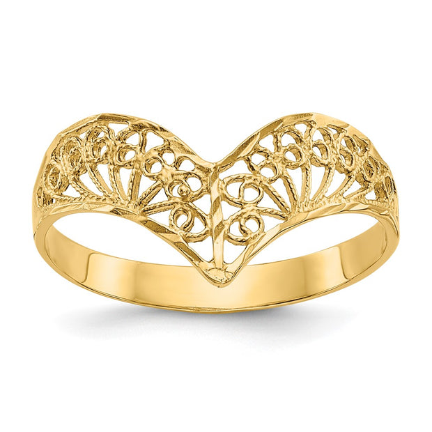 14K Diamond Cut Filigree Ring