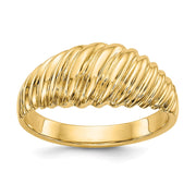 14k Polished Scalloped Dome Ring