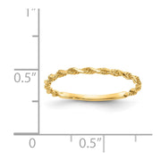 14K Diamond-cut Textured Rope Band Ring